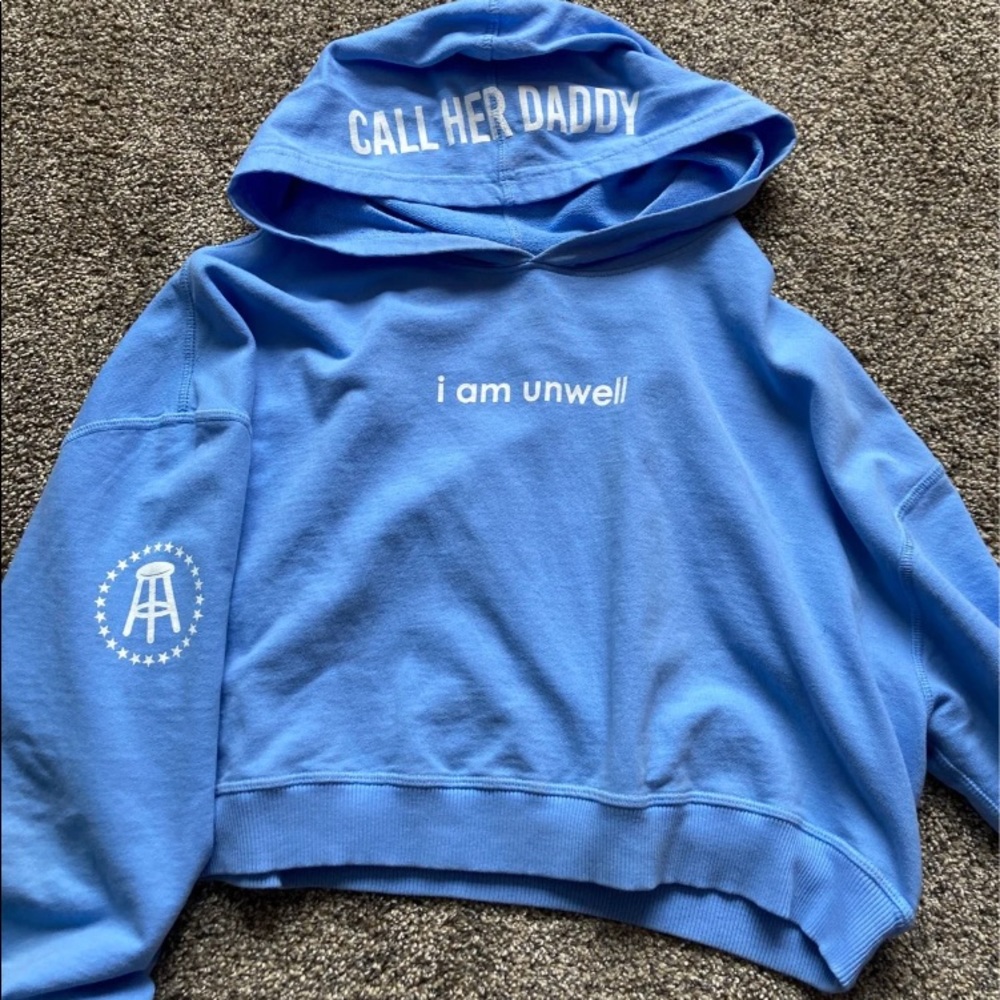 Call her daddy I am unwell blue cropped